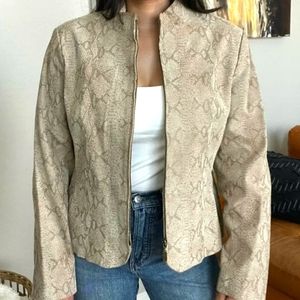 Pamela McCoy Collections Snake Printed Leather Jacket size small